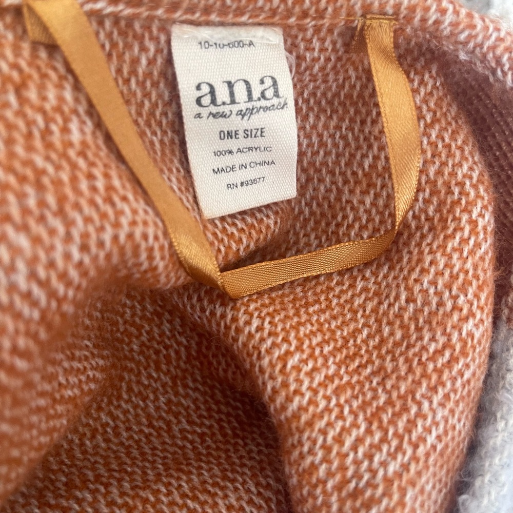 Ana Striped Fringe Poncho/Shawl - Picture 4 of 5